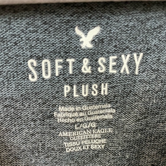 American eagle soft and sexy plush lace up long sleeve shirt - Picture 3 of 3